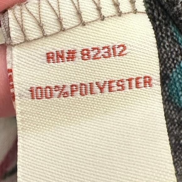 Papaya Grey Floral Retro Dress Women’s Medium 3/4 Sleeve V-Neck Stretch Knit - Picture 6 of 7